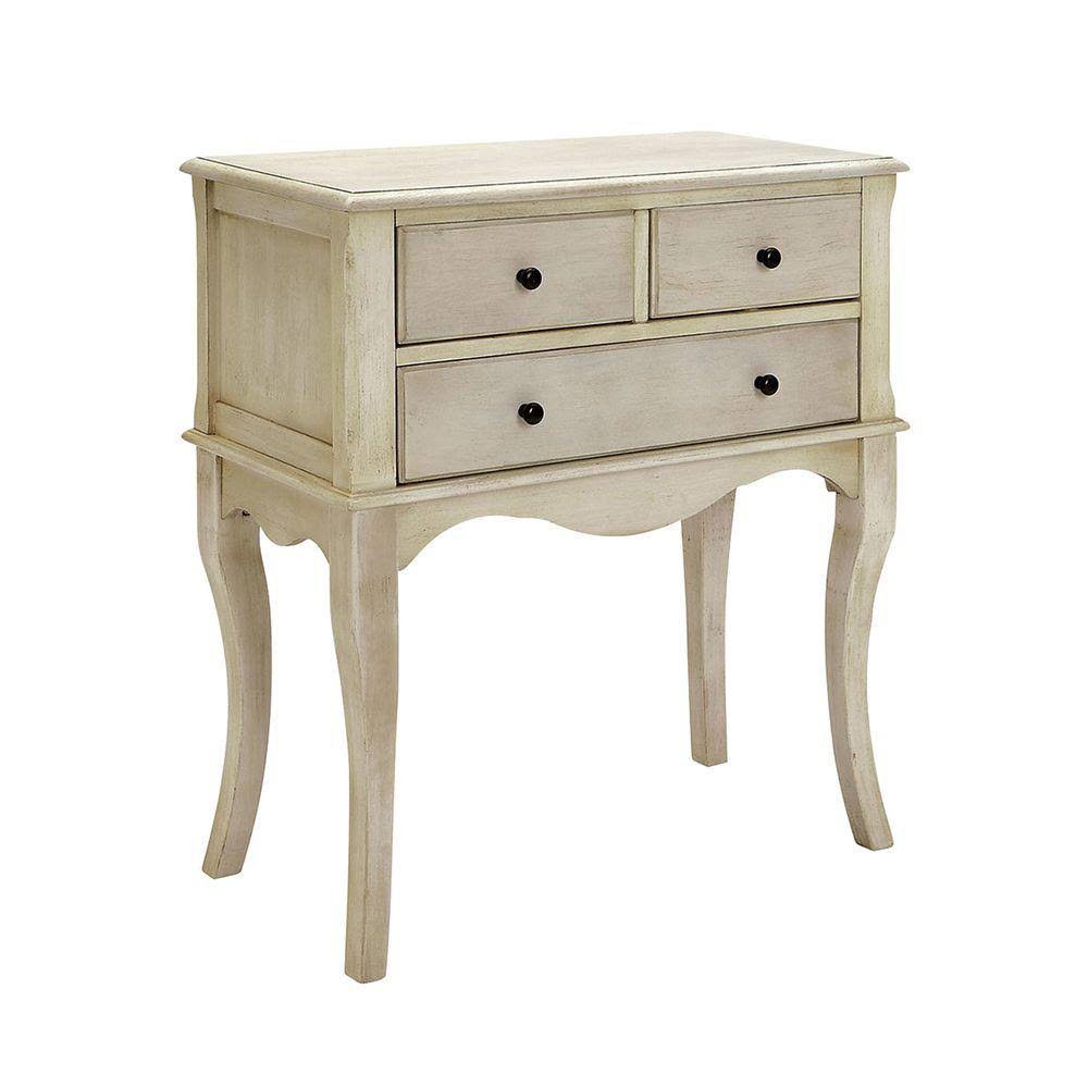 Antiqued White Hallway Cabinet D20906