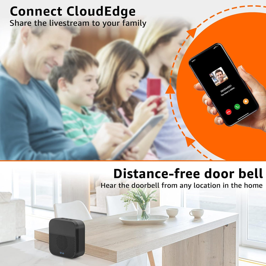 2K Wireless Video Doorbell Camera with Night Vision O83967