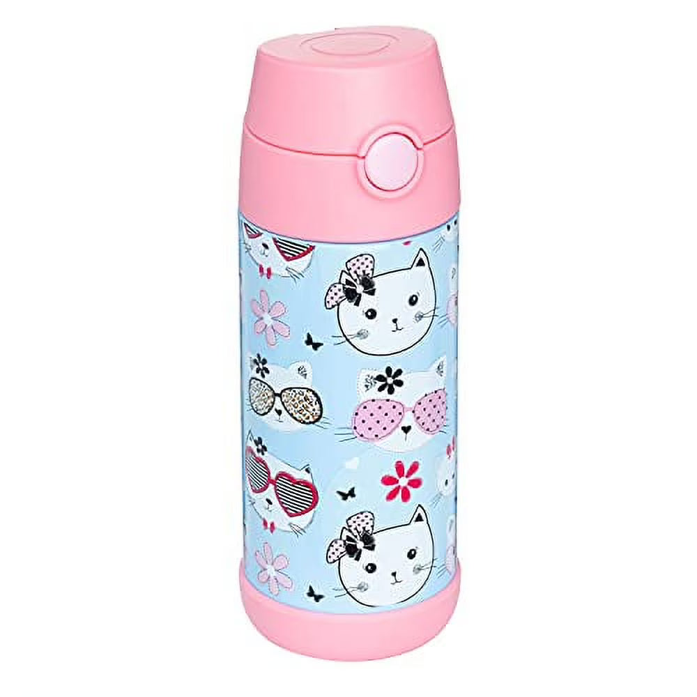 12oz Insulated Stainless Steel Kids Water Bottle with Straw X9360