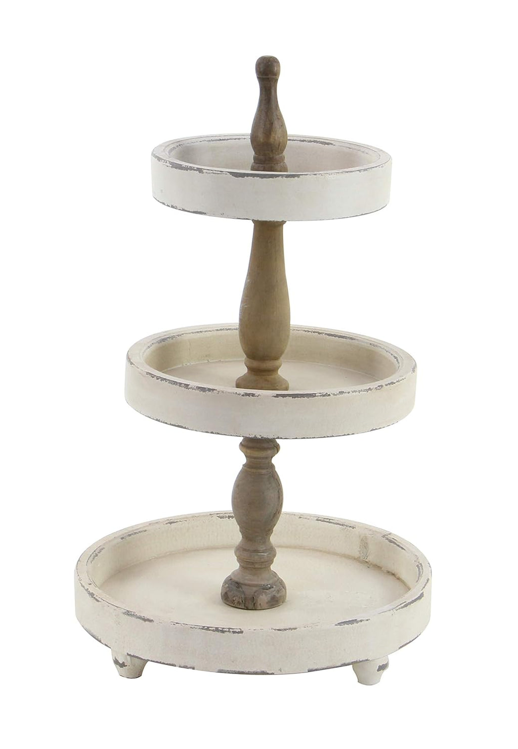 White Wood Tiered Serving Stand Y952036