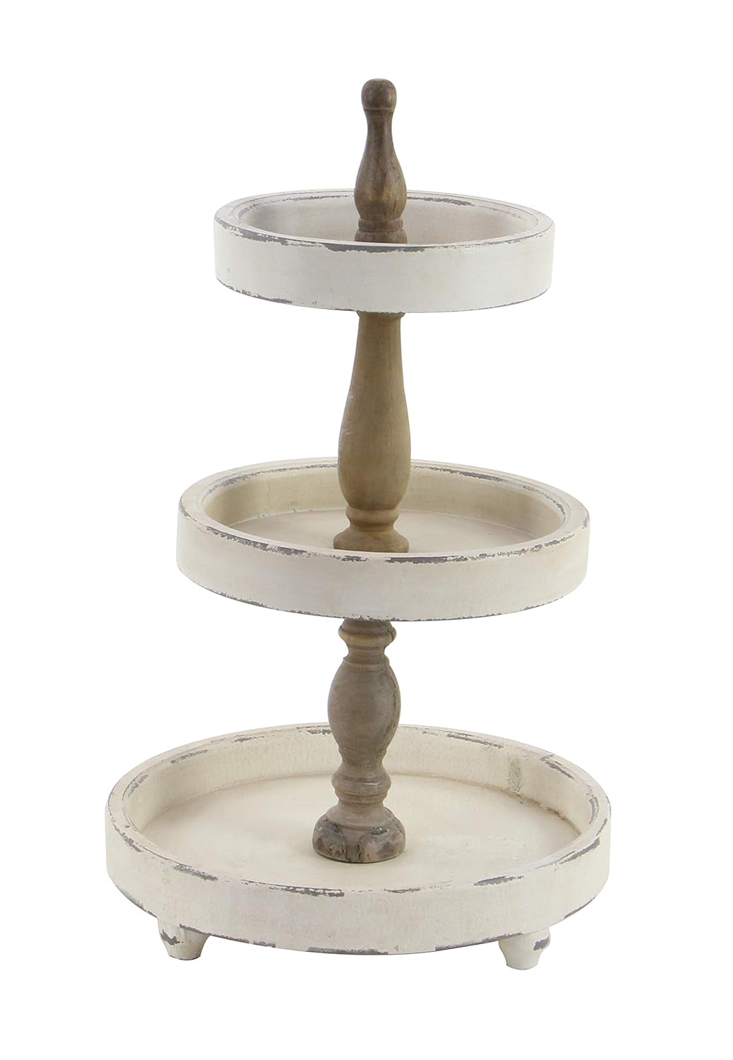 White Wood Tiered Serving Stand Y952036