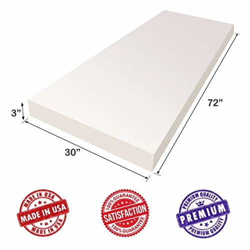 Upholstery Foam Cushion Sheet 3"x30"x72" Regular Density Q870