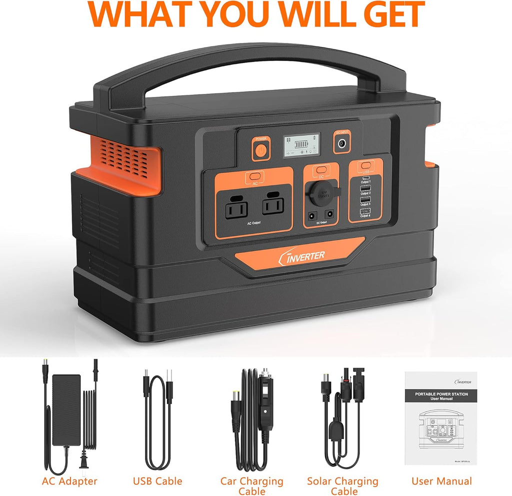 Portable Power Station 1000W 1110Wh Lithium Polymer Battery Solar Generator (Orange) Z299
