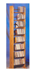 8 Row Dowel Tower CD Rack (Honey Oak) M62902