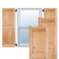 2-Pack 18-in W x 36-in H Unfinished Raised Panel Wood Cedar Exterior Shutters in Brown N15666