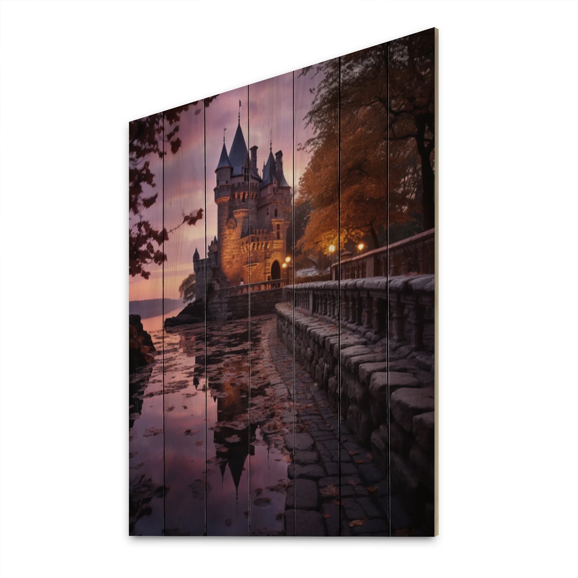 Natural Pine Wood Cityscapes Print R130802