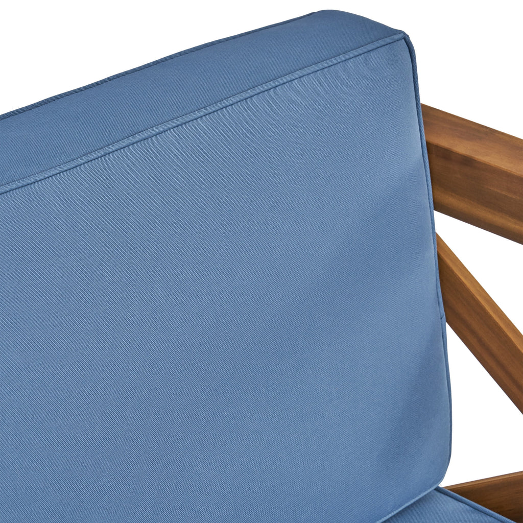 Blue and Brown Outdoor Patio Sectional Sofa with Club Chair Set N3828