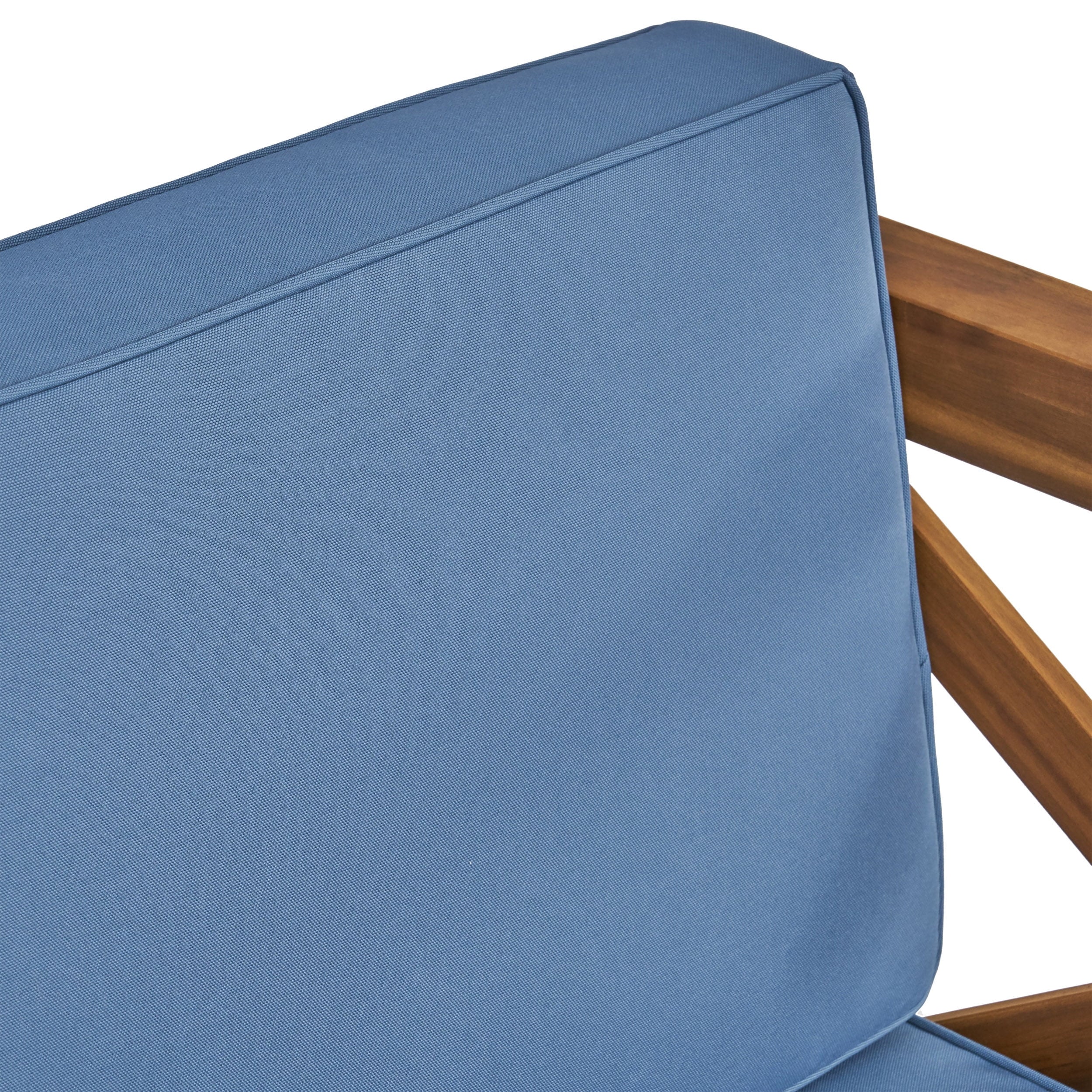 Blue and Brown Outdoor Patio Sectional Sofa with Club Chair Set N3828