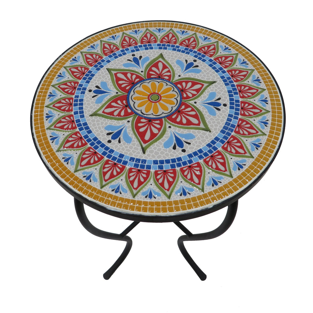 Mosaic Glass Top Folding Side Table L2745