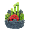 Bamboo Water Fountain with Red Wheel F538