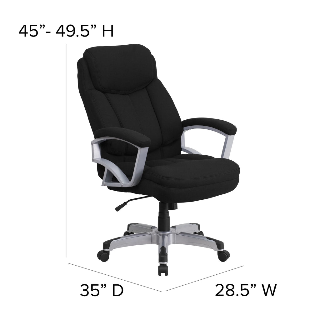 Black Fabric Executive Swivel Office Chair with Arms I839930