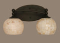 Three Light Bath Bar Dark Granite Finish with Mystic Seashell Glass K36400