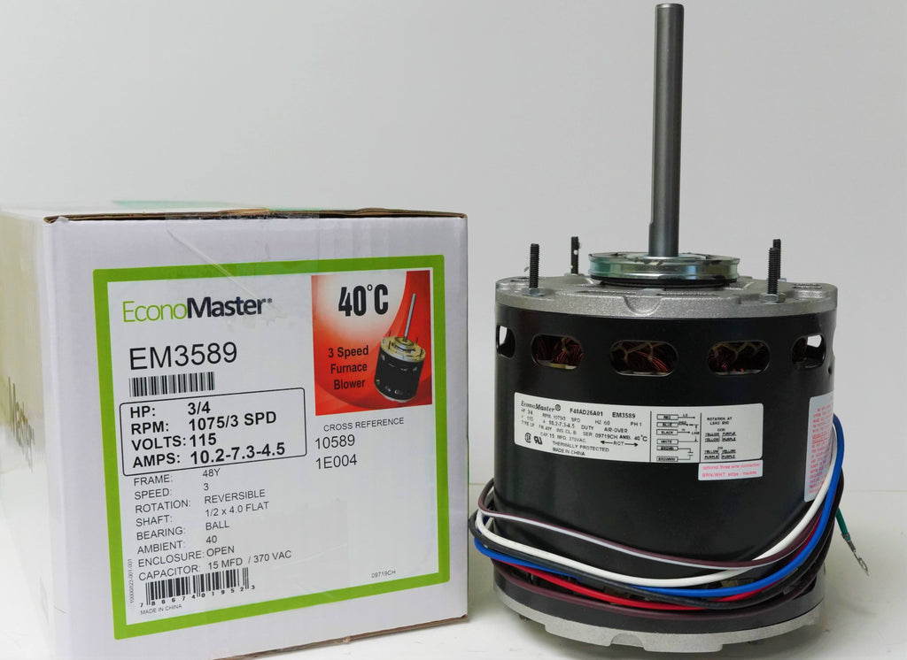 3/4 HP 1075 RPM 115V Blower Motor D826295