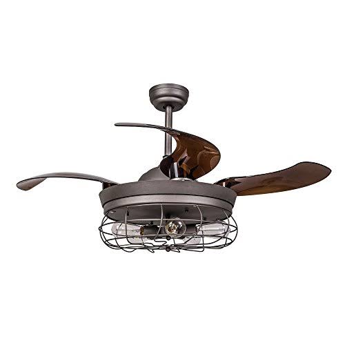 46 inch Industrial Retractable Blades Ceiling Fan with Light and Remote O612
