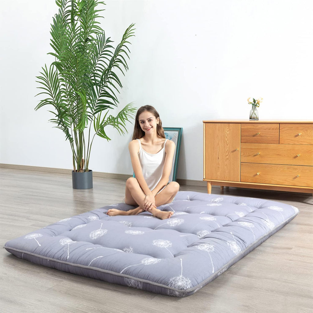 Black Geometric Pattern Japanese Floor Mattress Twin R259802