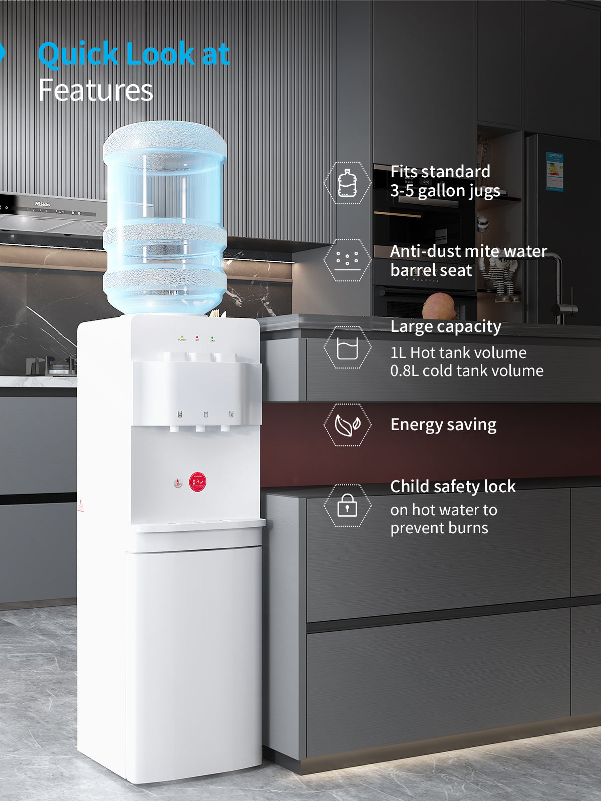 White Top Load Water Dispenser R9560