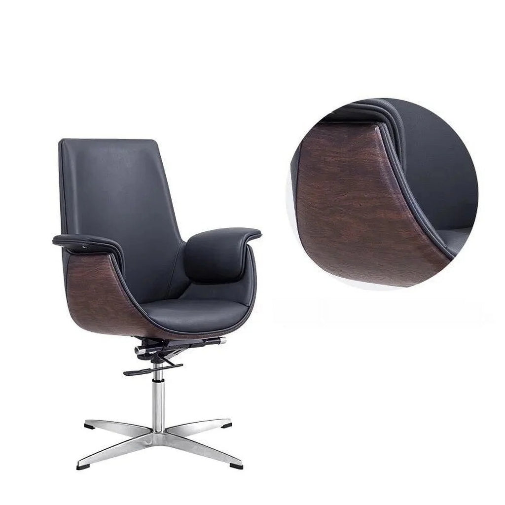 Leather Office Chair Swivel Lifting N319388