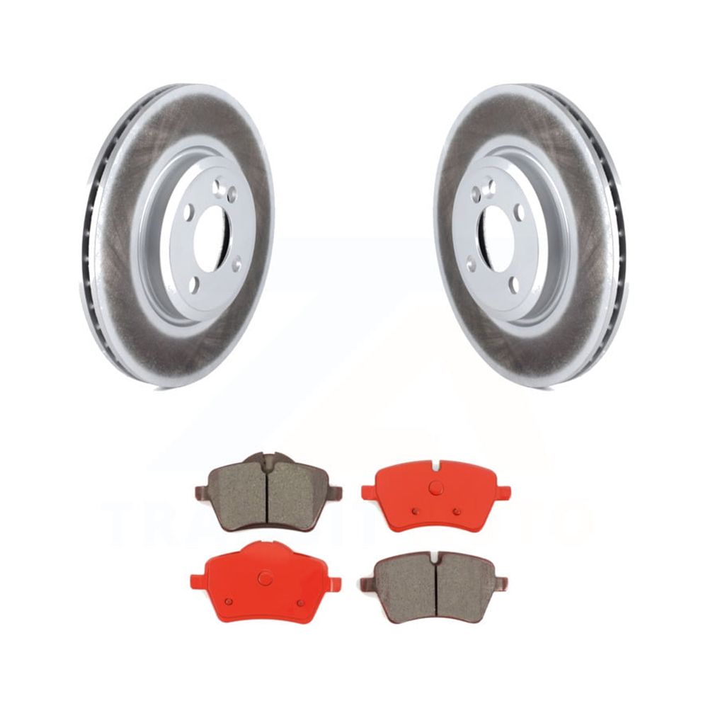 Front Coated Disc Brake Rotors And Semi-Metallic Pads Kit V77125