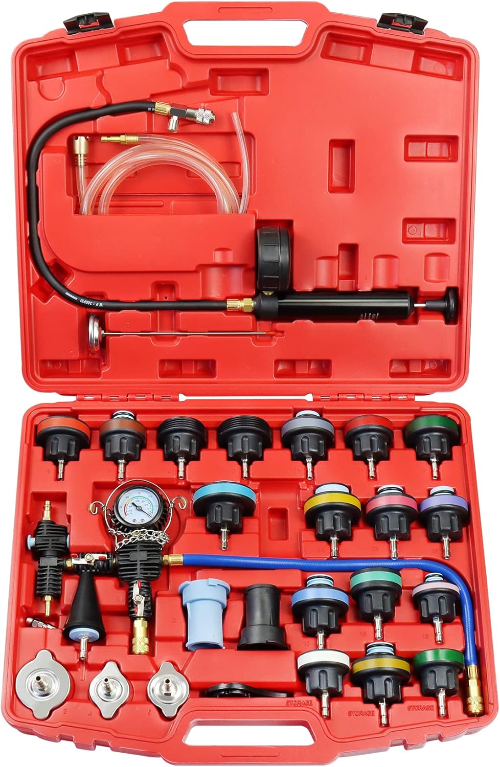 28PCS Radiator Pressure Tester Cooling System Purge Refill Kit L314394