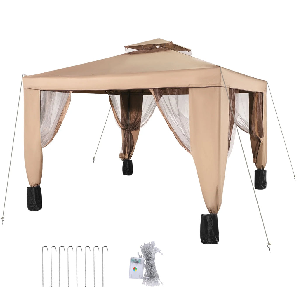 Gold and Brown Pop-up Gazebo O522196