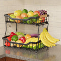 3 Tier Black Metal Wire Fruit Basket H4931