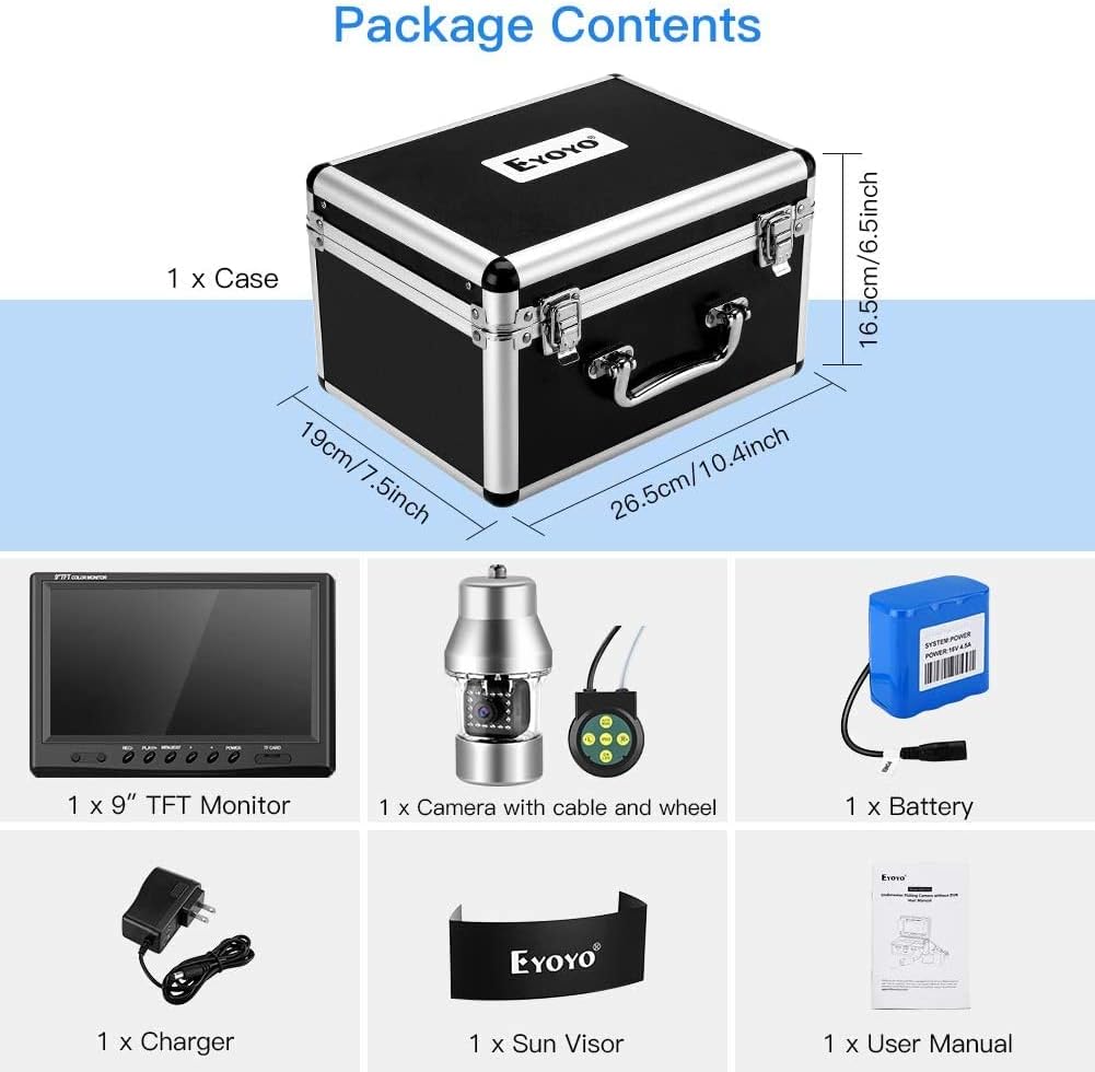 9 inch Color Screen Underwater Fishing Camera with 30M Cable X850340