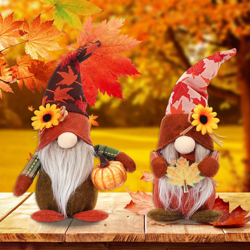 Pumpkin Maple Leaf Fall Gnome Doll H4461