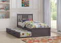 Twin Princeton Bed with Trundle Slate Grey Finish Q494478