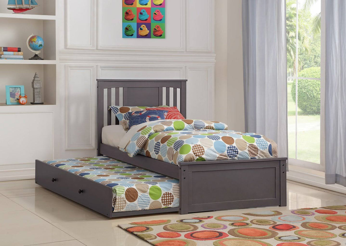 Twin Princeton Bed with Trundle Slate Grey Finish Q494478