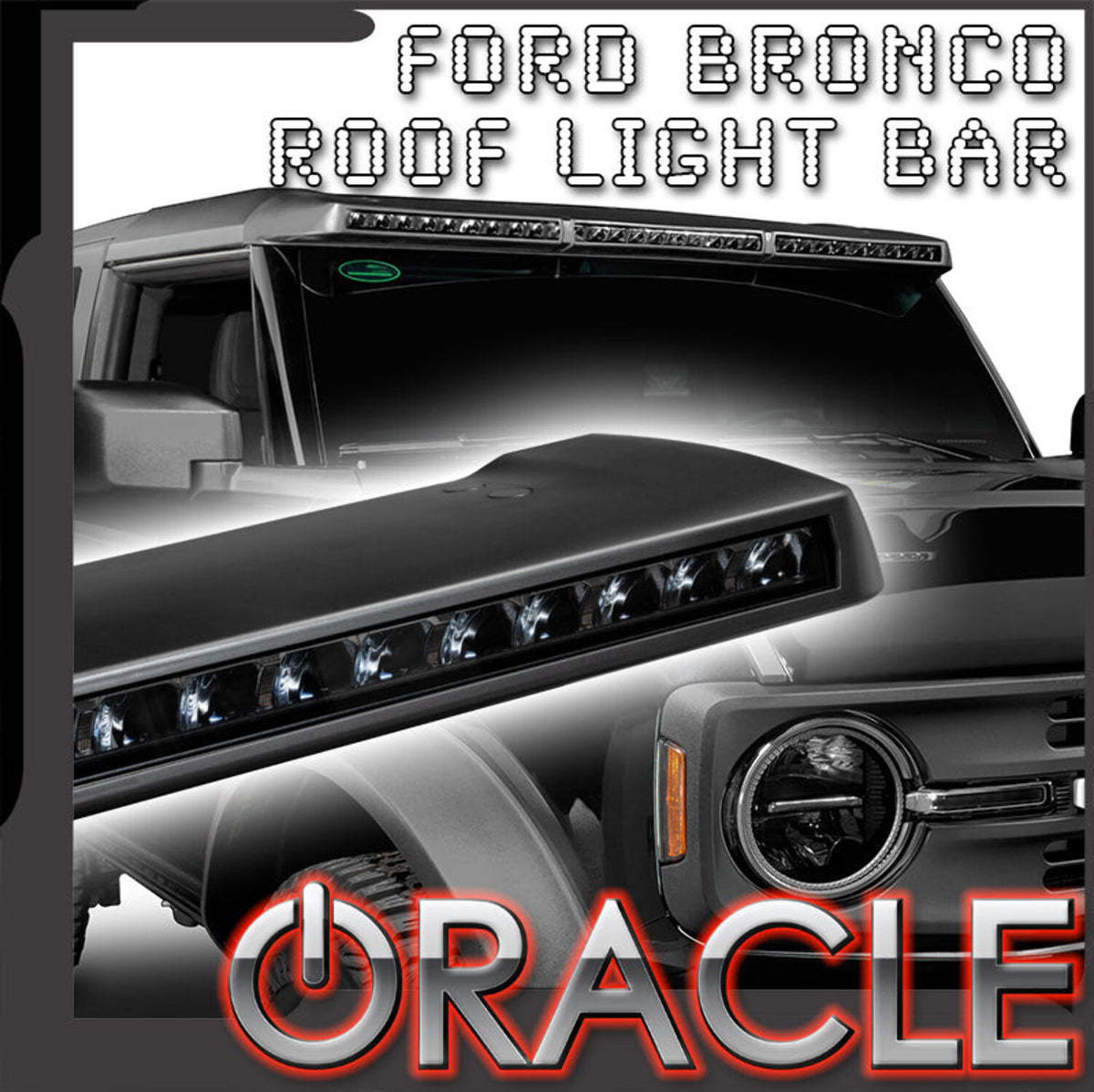 Black Integrated Windshield Roof LED Light Bar System Y28836