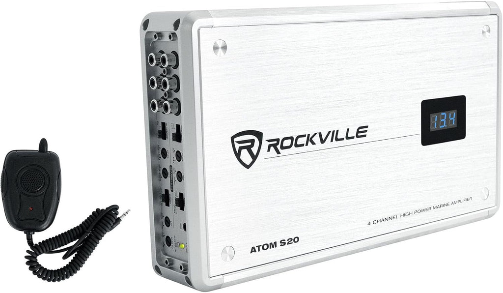 2400w 4 Channel Marine Amplifier with Volt Meter and PA Mic T6251