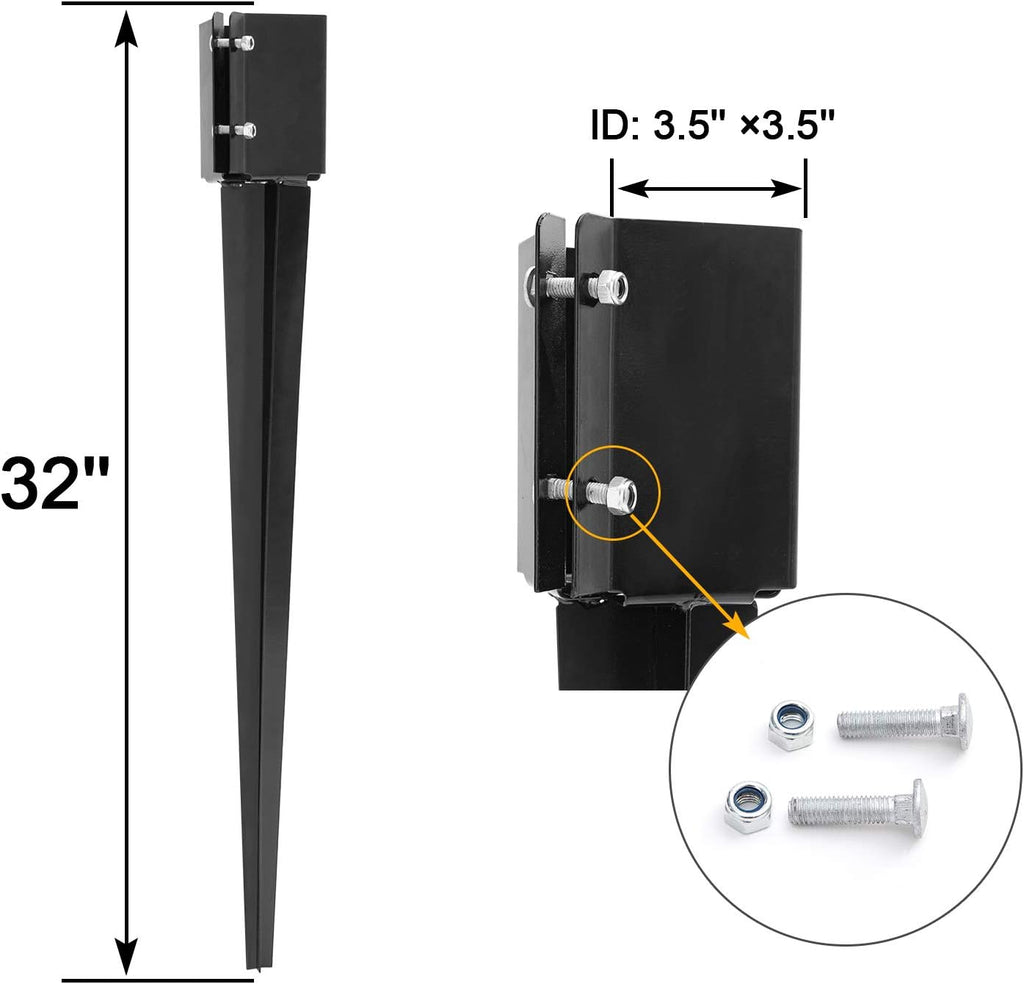 4 Pack Metal Ground Spike Post Anchor with Tightening Screws U80883