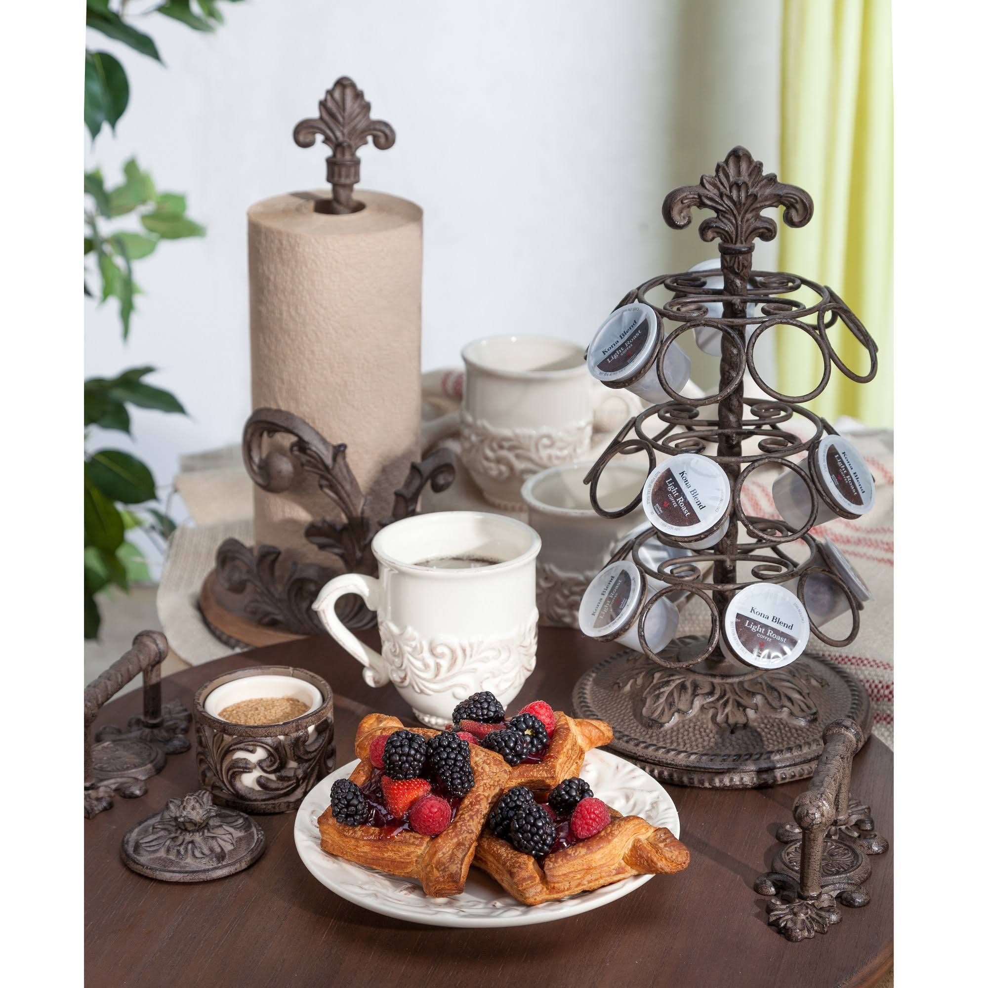 Wood Lazy Susan with Metal Handles C176776