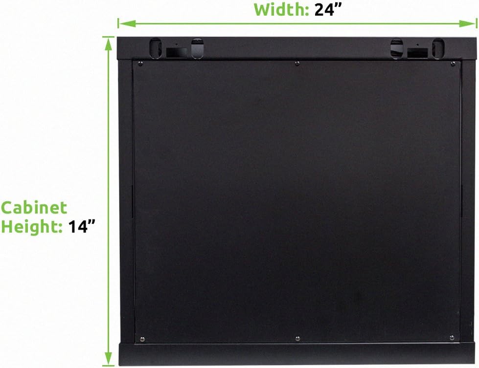 6U Wallmount Cabinet Enclosure 19-Inch Server Network Rack with Locking Glass Door Black D695967