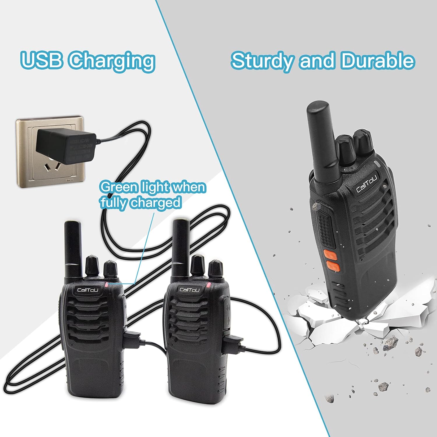 Wireless Intercom System 16 Channels Rechargeable Walkie Talkie D4878