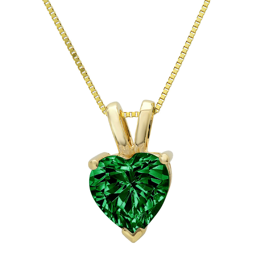 2.0 ct Heart Cut Solitaire Pendant with 18" Chain W959