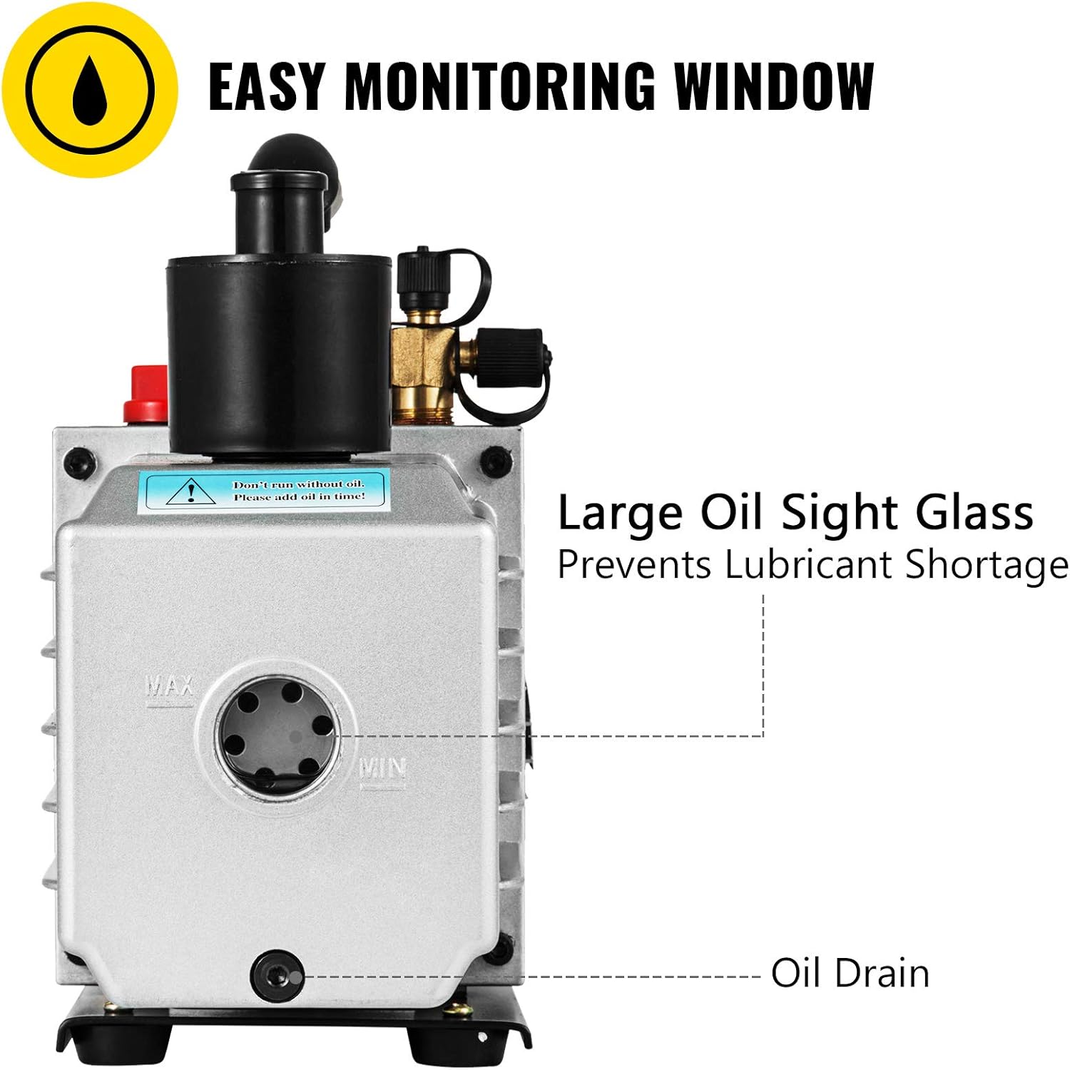 8CFM 1 HP Two Stage Air Conditioning Vacuum Pump 120V 0.3PA M6320