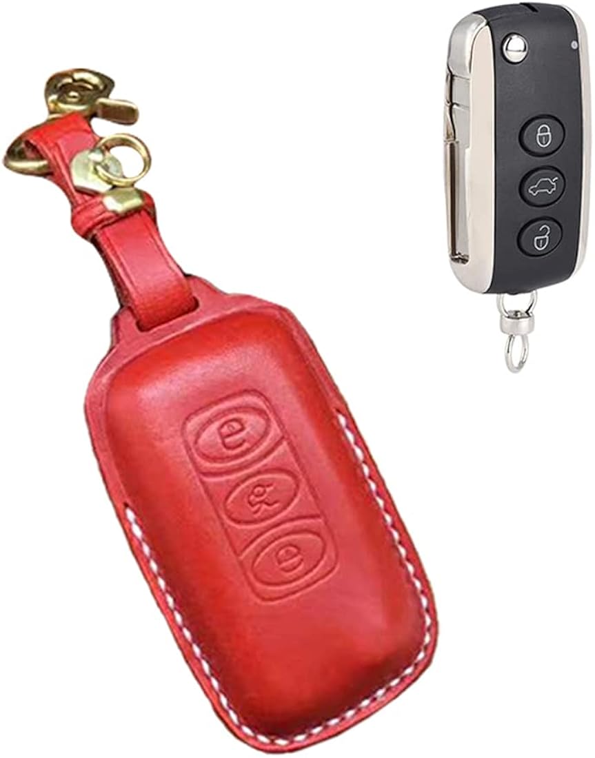 Genuine Leather Remote Key Fob Case Cover with Key Chain Pack of 2 U615