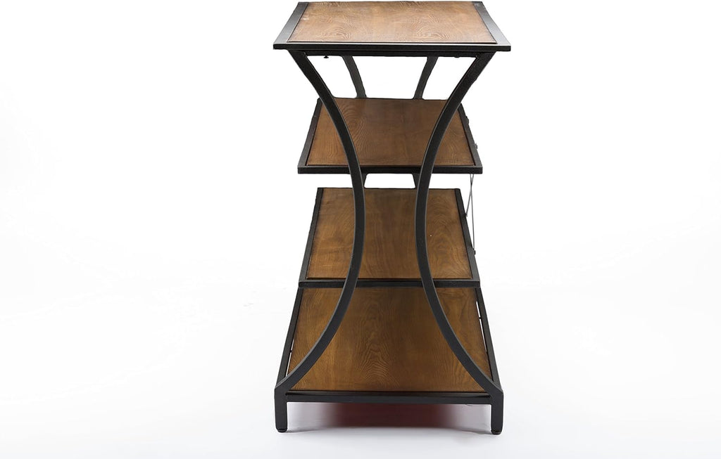 Brown Wood and Metal Console Table K780008