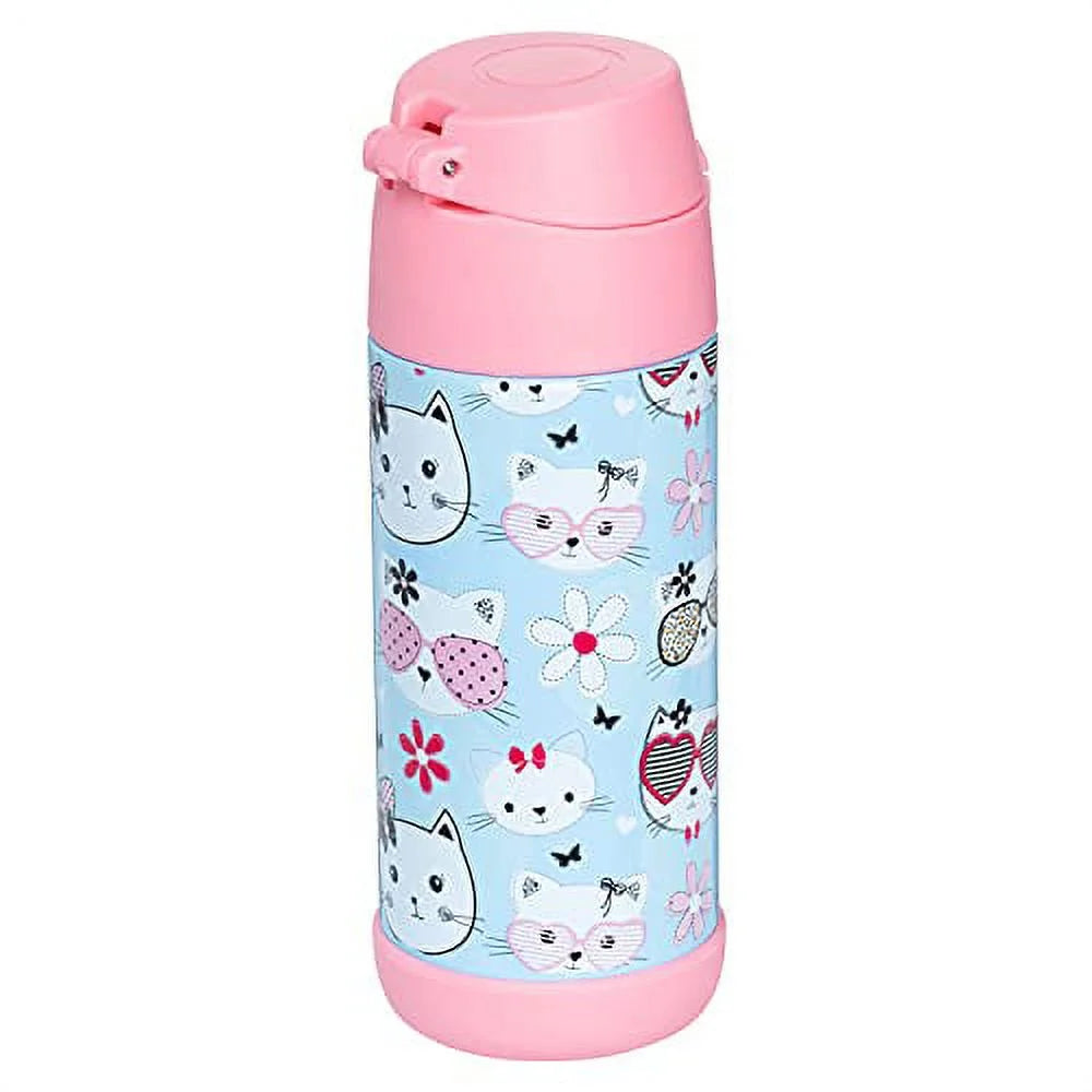 12oz Insulated Stainless Steel Kids Water Bottle with Straw X9360