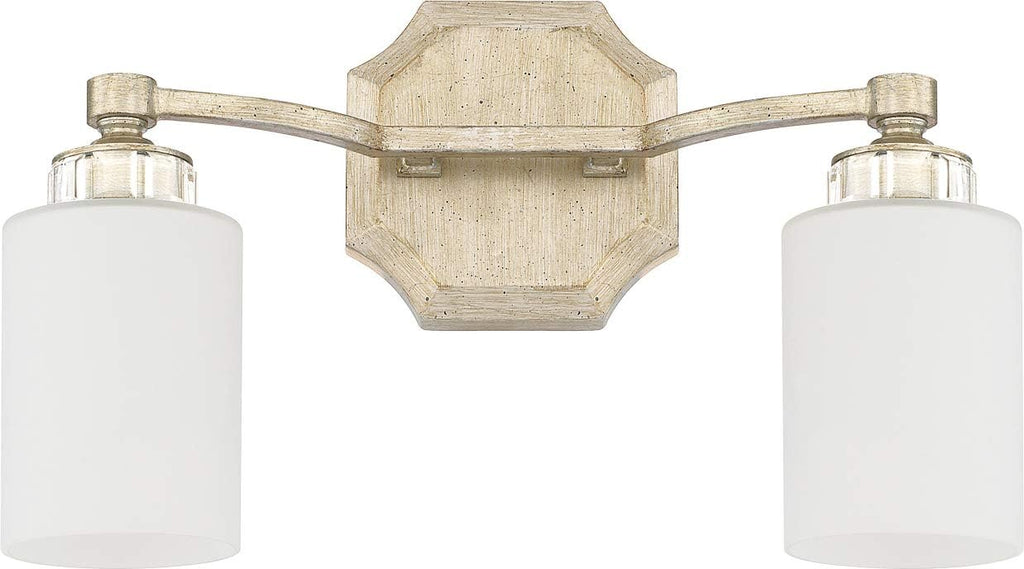 White Fabric Bath Vanity Wall Mount, 3-Light, Polished Nickel X791