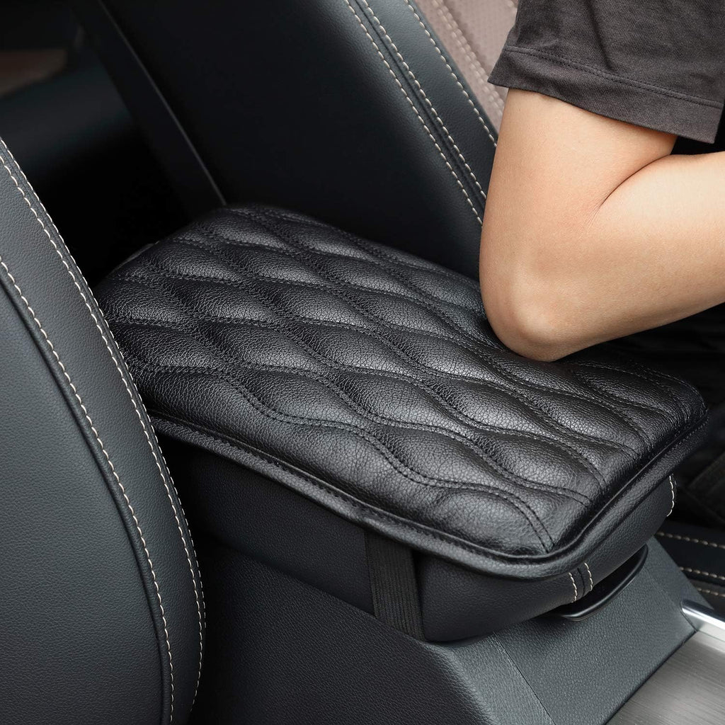 Universal Center Console Cover Waterproof Armrest Pad Protector (Black) (Red) D6107