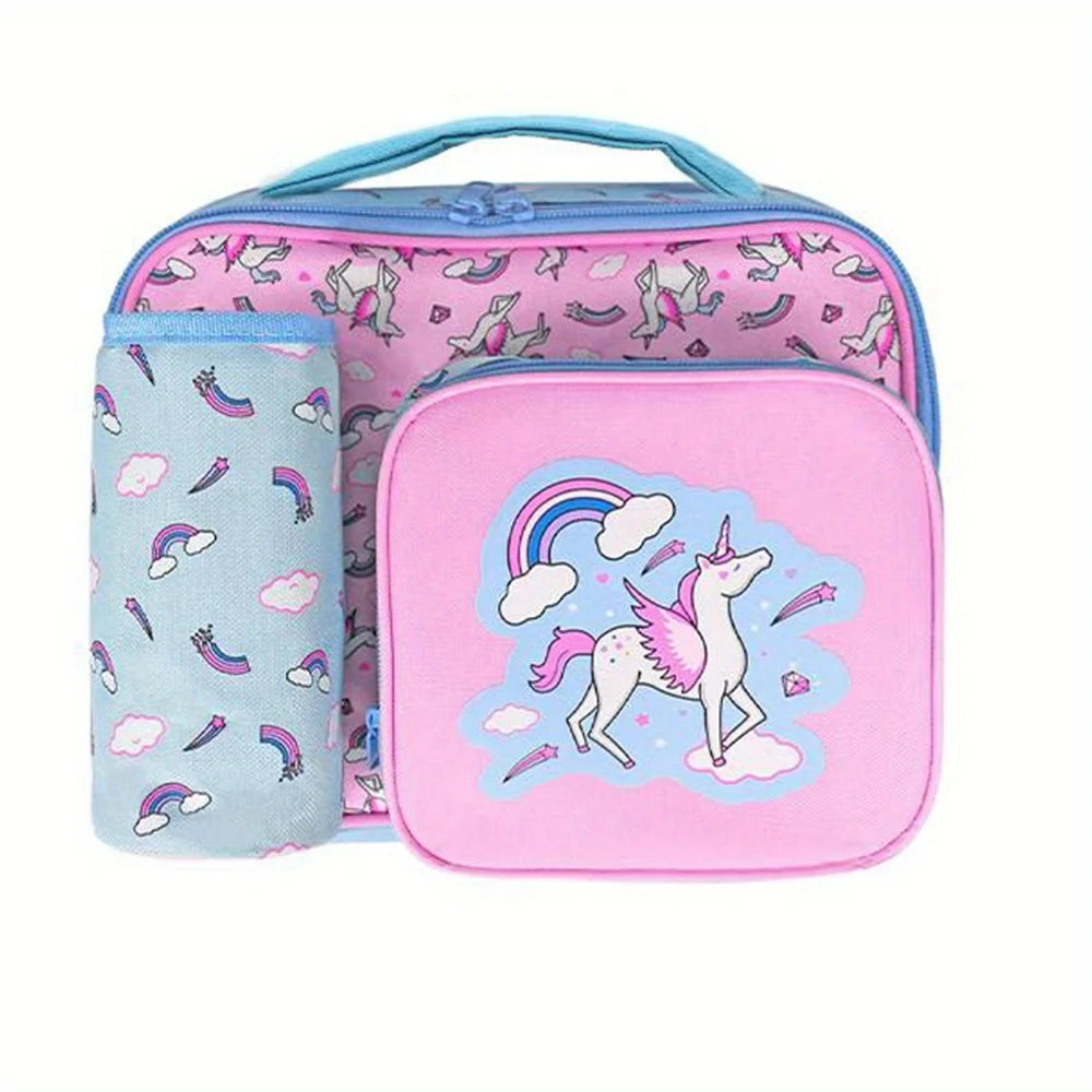 Insulated Lunch Bag with Bottle Holder, 3 Compartments O276