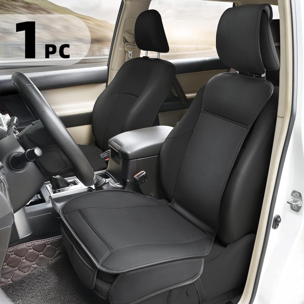 Beige Faux Leather Padded Car Seat Cover M629