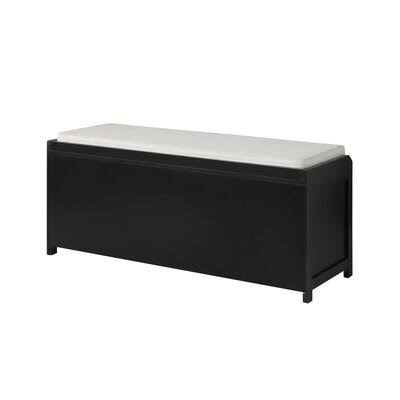 Black Wood Storage Bench with 2 Cabinets N244