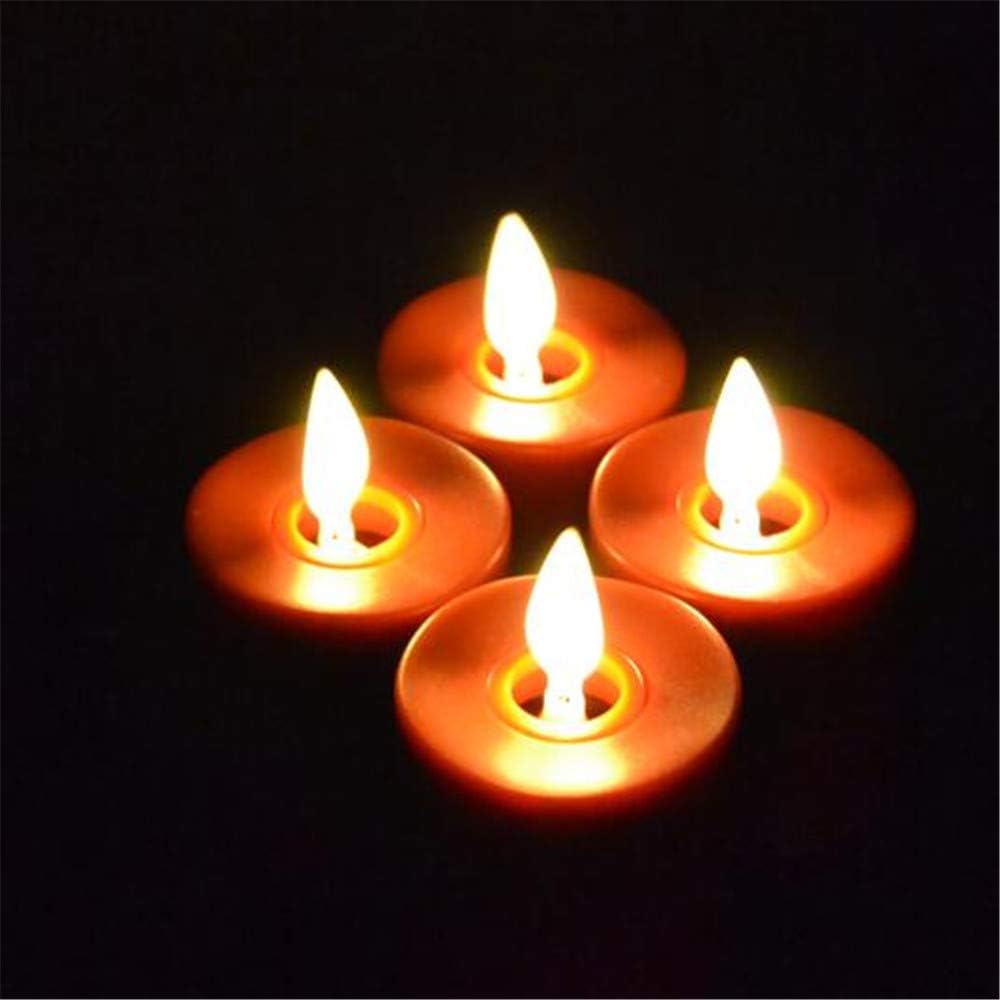 Red Pack of 4 Rechargeable LED Tealight Candles with Remote Control M169