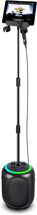 Black Karaoke Machine with Stand and LED Lights H267