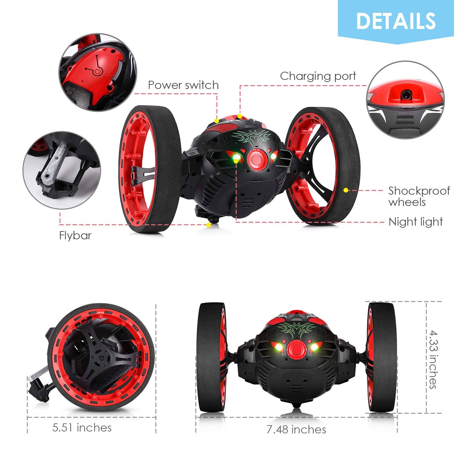 2.4GHz Wireless Remote Control Bounce Car (Black) A893