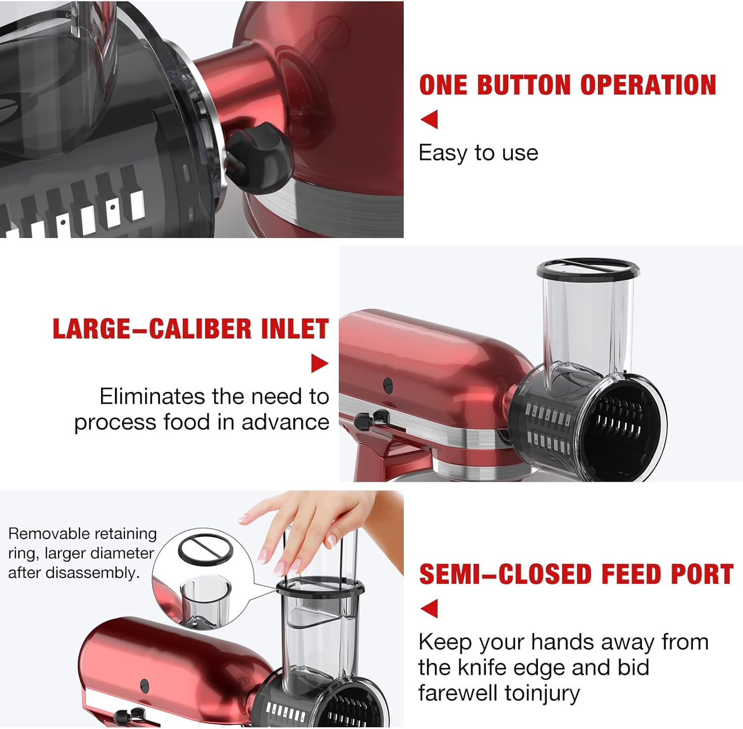 5 Blades Cheese Grater Slicer Shredder Attachment for KitchenAid Stand Mixer P414
