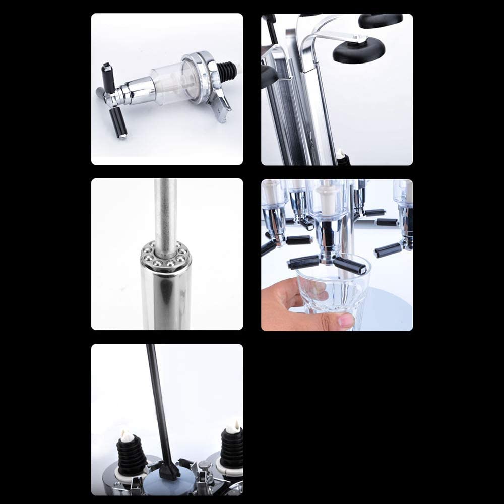 6 Head 25ml Wine Liquor Cocktail Beer Dispenser Bottle with Wall Bracket P98154